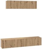 vidaXL Tv-meubelset - 4 stuks - Artisan Eiken Bewerkt Hout