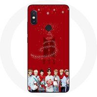 Maniacase Hoesje voor Xiaomi Redmi Note 5 Pro BTS Bangtan Boys Rode Achtergrond Kerstcadeau 2023