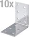 Alberts 820336 Geperforeerde plaathoek | Roestvrij staal | 60 x 60 x 40 mm | Set van 10