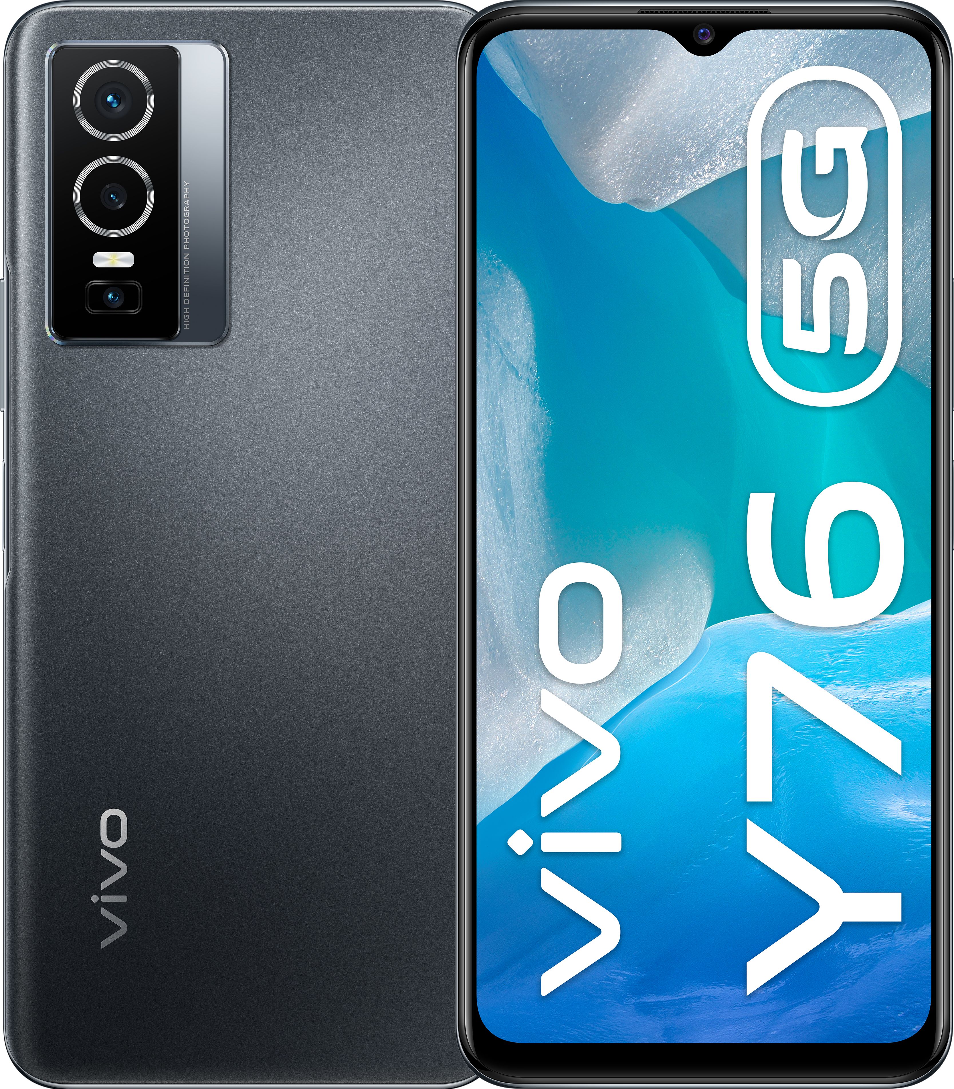 Vivo Y76 5G Smartphone - 6.58" Display, 128GB Storage, Black