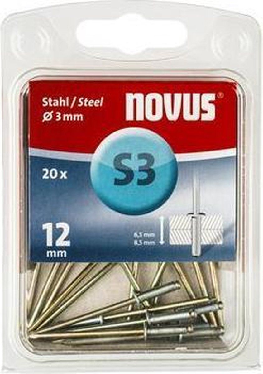 Novus Stalen Klinknagels - 12 mm - 20 stuks