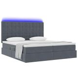 vidaXL - LED Storage Bed with Mattress - Dark Grey - 180 x 200 cm - Velvet