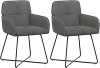 vidaXL Eetstoelen 2 stuks fluweel Donkergrijs 59 x 56,5 x 86 cm