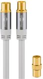 Goobay IEC (m) - IEC (v/m) coaxkabel | recht | verguld | wit | 3 meter