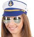 Rubies Carnaval verkleed pet kapitein/zeeman - blauw/wit - volwassenen - one size - incl. bril