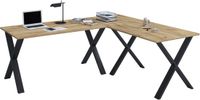 VCM L-vormig bureau, L-vormig gamingbureau, hoekbureau, wit, 190x160 cm