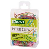 D.RECT Gekleurde Paperclips 28mm 100 Stuks in Plastic Doosje