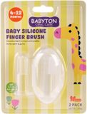 BABYTON - Silicone Vingertandenborstel - Transparant - set van 2 stuks