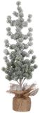 House of Seasons Kunstkerstboom in Jute - H55 x Ø25 cm - Groen Frosted