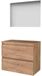 Basic Line Ultimate 46 Badkamermeubelset - 80 x 46 cm - Greeploos - 2 Lades - Wastafelblad - Spiegel met Indirecte LED Verlichting - Whisky Oak
