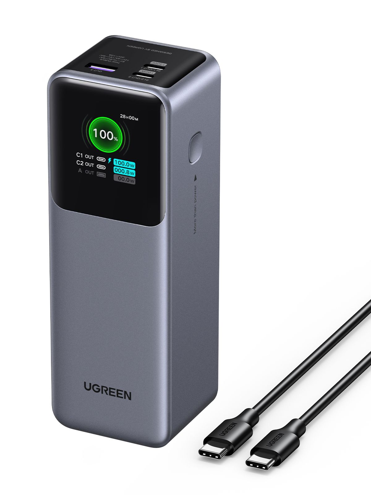 UGREEN 25000mAh 200W Fast Charging Power Bank - Grijs