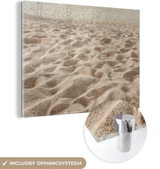MuchoWow® Glass Painting 80x60 cm - Acrylic Glass Painting - Sand - Beach - Summer - Photo on Glass - Paintings