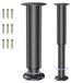 Pieds de meuble réglables, 18-30 cm, noir, 2 pièces, cylindrique
