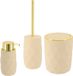 Tendance Toilet accessoire set - wc borstel/prullenbak en zeeppomp Diamond - beige - kunststof