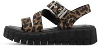 Tamaris - Femme - Sandales à talon - Noir - Taille 40 - Imprimé léopard