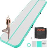 VEVOR Opblaasbare Gymnastiekmat 300x100x10 cm Airtrack Gymnastiekmat voor Training, Wedstrijden en Yoga, met Antislipoppervlak, 600W Elektrische Luchtpomp, Reparatiepatch, Mondstukken en Tas, Mintgroen