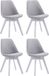 CLP Borneo V2 Set van 4 eetkamerstoelen - Tissu gris blanc