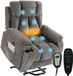 Homcom Fauteuil releveur électrique avec massage et chauffage, fauteuil chenille pour seniors, assise profonde de 60 cm de large, dossier haut, port USB et porte-gobelets, gris foncé