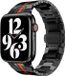 Strap-it Stalen Iron band - Geschikt voor Apple Watch bandje - Series 1/2/3/4/5/6/7/8/9/10/11/SE/SE2/SE3/Ultra (2/3) - Zwart/Rood - RVS schakel band met vlindersluiting - Metalen iWatch bandje voor maat: 44mm / 45mm / 46mm / 49mm