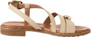 Tamaris Dames Platte Sandalen Ivoor Leer Maat 40