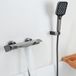 Ibenzoa® Robinet de baignoire moderne cascade avec douchette et construction en laiton en gris