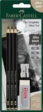 Faber-Castell Pitt Graphite Matt Potloodset - 3 Potloden (HB, 2B, 4B) met Toebehoren