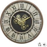 Atmosphera Wandklok Stella Mare - Vintage Metaal - Lichtbruin - 57 cm