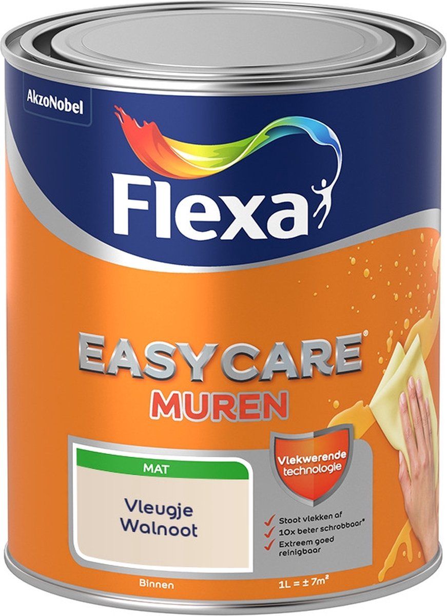 FLEXA Easycare Muurverf - Mat - Vleugje Walnoot - 1 liter