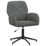 vidaXL Draaistoel fluweel 54 x 55 x 90 cm Donkergrijs
