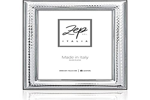 Zep S.r.l Tafelframe van zilveren plaat, voor foto's 10 x 15, horizontaal te plaatsen, zilverkleurig, vervaardigd in Italië (Made in Italy, 10 x 15)