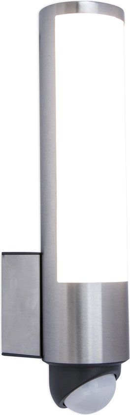 LUTEC Leda LED wandlamp voor buiten met sensor - 1400Lm - 3000K - IP44 - RVS
