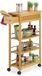 Relaxdays keukentrolley, bamboe, lade, 3 etages, 86,5 x 25 x 50,5 cm, lichtbruin/zilver