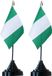 Shoppartners Bv Drapeau Nigeria drapeau de table - 2 x pièces - drapeau de 10 x 15 cm - support noir
