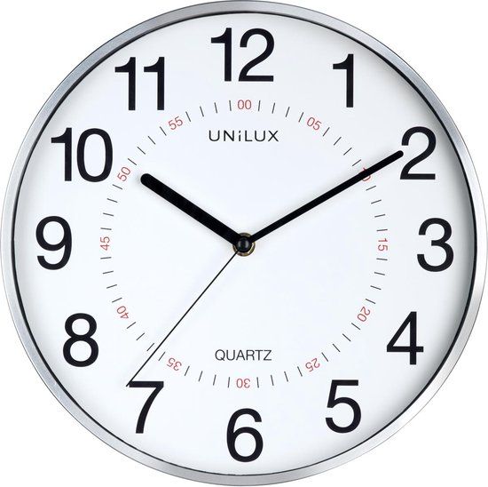 Unilux Aria Wandklok - Grijs/Wit - Ø 28,5 cm