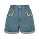 Hell Bunny Francoise Shorts - Blauw - Dames - XS-L