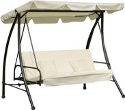 Outsunny Hollywoodschommel - Metaal/Polyester - 200x125x170 cm - Wit