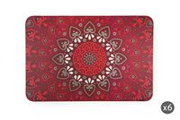 Excelsa Mandala Set van 6 Placemats, Rood, 43 x 29 cm, 6 stuks