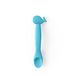 Siliconen Suavinex Siliconen lepel voor baby's, +4 maanden, flexibele lepel met lange steel. Zachte lepel voor gevoelig tandvlees, vaatwasmachinebestendig, walvismotief, blauwe kleur