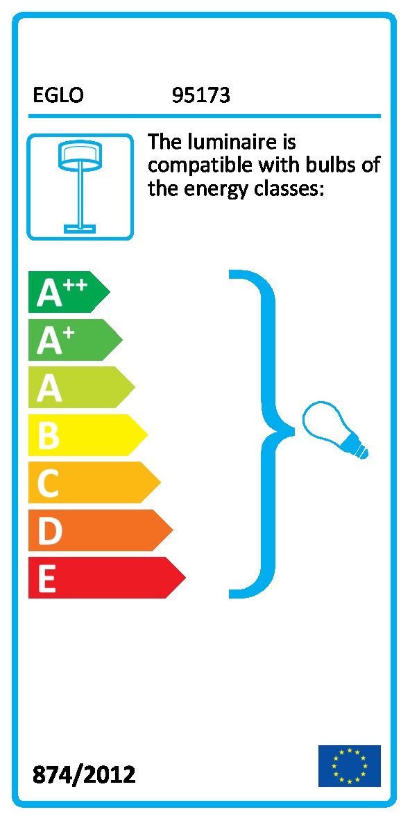 EGLO Maserlo Vloerlamp - Staal, Stof/Weefsel - E27 - 151 cm