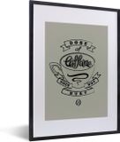 Cadre photo incluant affiche - Café - Dictons - Vintage - 30x40 cm