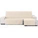 ECOMMERC3 Elastische bankhoes voor chaise longue, extra rechts - bankovertrek chaise long, beige, met verstelbare elastieken, compatibel met hoekbanken links of rechts
