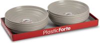PlasticForte assiette ronde/camping - assiette creuse - D19 cm - taupe - plastique