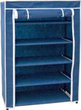Ger Import Opvouwbaar camping schoenenrek / schoenenkast - blauw - 60 x 30 x 88 cm
