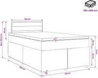 vidaXL Boxspringbed met matras en hoofdeinde Zwart 120 x 200 cm Stof