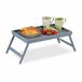 Relaxdays Bedtafel - bamboe - inklapbaar - grijs - 63.5 x 31 x 22 cm
