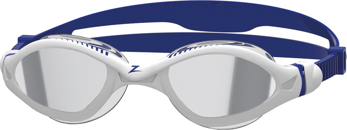 Zoggs Tiger LSR+ Mirror Zwembril White Blue Mirrored Smoke Regular