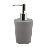Spirella Takeo Zeepdispenser met roestvrijstalen pomp, vloeibare zeepdispenser, bamboe, 200 ml, duurzaam, milieuvriendelijk en robuust, grijs