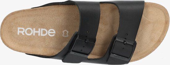Rohde Slipper Heren 2 Gespen Ergonomisch Voetbed Zwart Maat 42