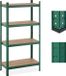 Relaxdays stellingkast staal - 280 kg - 156 x 80 x 40 cm - 4 planken - opbergrek garage - groen