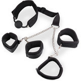 Contraintes BDSM poignets et chevilles avec gag-ball